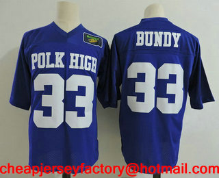 Men's The Moive Al Bundy #33 Polk High Royal Blue Stitched Film Football Jersey with Married with Children Patch