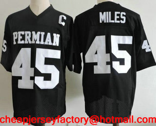 Men's The Moive Headgear Permian HS #45 Boobie Miles Friday Night Lights Black Stitched Football Jersey