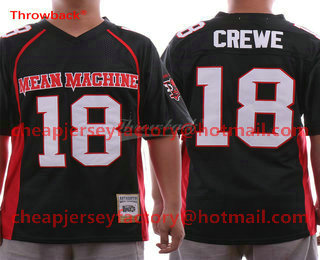 Men's The Moive Mean Machine Sandler #18 Paul Crewe The Longest Yard Black Stitched Football Jersey