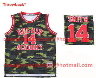 Men's The Movie Bel Air Academy #14 Will Smith Black With Camo Swingman Basketball Jersey