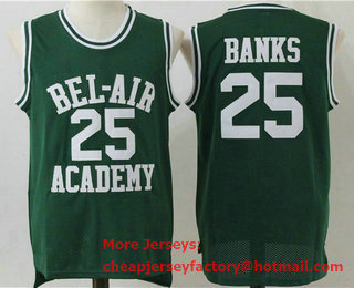 Men's The Movie Bel Air Academy #25 Banks Green Swingman Basketball Jersey