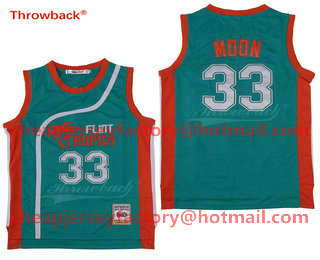 Men's The Movie Flint Tropics #33 Jackie Moon Teal Green Soul Swingman Basketball Jersey