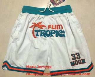 Men's The Movie Flint Tropics #33 Jackie Moon White Soul Swingman Basketball Shorts