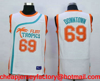 Men's The Movie Flint Tropics #69 Downtown White Soul Swingman Basketball Jersey