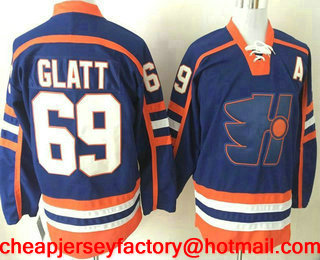 Men's The Movie Goon #69 Doug Glatt Royal Blue Stitched Ice Hockey Jersey