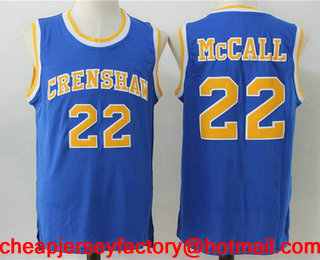 Men's The Movie Love & Basketball #22 Quincy McCall Blue Soul Swingman Basketball Jersey