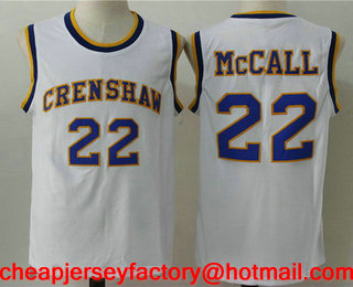 Men's The Movie Love & Basketball #22 Quincy McCall White Soul Swingman Basketball Jersey
