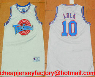 Men's The Movie Space Jam #10 Lola Bunny White Soul Swingman Basketball Jersey