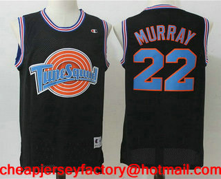 Men's The Movie Space Jam #22 Bill Murray Black Soul Swingman Basketball Jersey