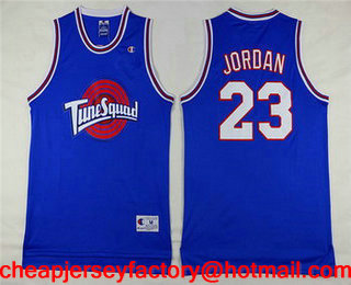 Men's The Movie Space Jam #23 Michael Jordan Blue Soul Swingman Baseketball Jersey