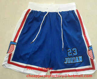 Men's The Movie Space Jam #23 Michael Jordan Blue Soul Swingman Baseketball Shorts