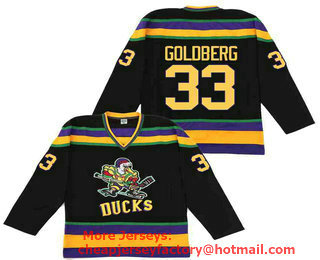 Men's The Movie The Mighty Ducks #33 Greg Goldberg Black Stitched Film Ice Hockey Jersey