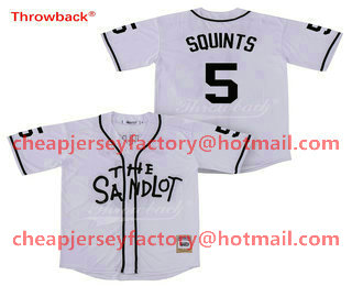 Men's The Sandlot #5 Michael Squints Palledorous White Movie Stiched Jersey