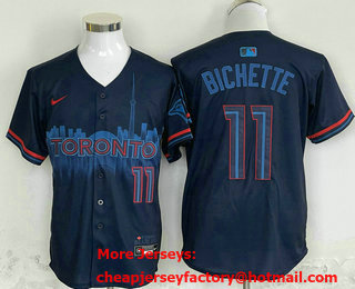Men's Toronto Blue Jays #11 Bo Bichette Black 2024 City Connect Limited Jersey