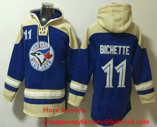 Men's Toronto Blue Jays #11 Bo Bichette Blue Ageless Must Have Lace Up Pullover Hoodie