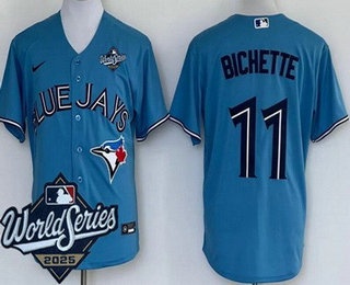 Men's Toronto Blue Jays #11 Bo Bichette Light Blue 2025 World Series Cool Base Jersey