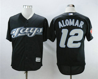Men's Toronto Blue Jays #12 Roberto Alomar Black 2008 Turn Back Stitched Cool Base Stitched MLB Jersey