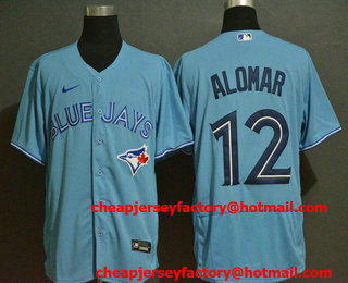 Men's Toronto Blue Jays #12 Roberto Alomar Light Blue Stitched MLB Flex Base Nike Jersey