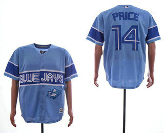 Men's Toronto Blue Jays #14 David Price New Light Blue Stitched MLB Majestic Cool Base Jersey
