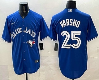 Men's Toronto Blue Jays #25 Daulton Varsho Blue Cool Base Jersey