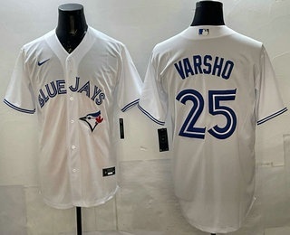 Men's Toronto Blue Jays #25 Daulton Varsho White Cool Base Jersey