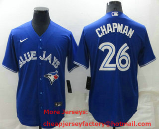 Men's Toronto Blue Jays #26 Matt Chapman Blue Stitched MLB Cool Base Nike Jersey