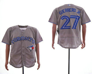 Men's Toronto Blue Jays #27 Vladimir Guerrero Jr. Gray Stitched MLB Flex Base Jersey