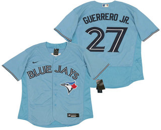Men's Toronto Blue Jays #27 Vladimir Guerrero Jr. Light Blue Stitched MLB Flex Base Nike Jersey