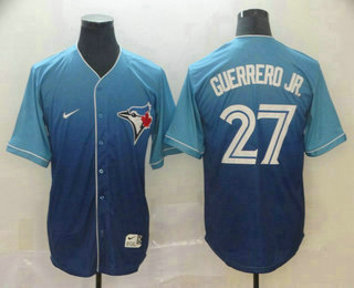 Men's Toronto Blue Jays #27 Vladimir Guerrero Jr. Nike Blue Fade Stitched Jersey