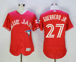 Men's Toronto Blue Jays #27 Vladimir Guerrero Jr. Red Stitched MLB 2016 Canada Day Flex Base Jersey
