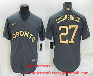 Men's Toronto Blue Jays #27 Vladimir Guerrero Jr Grey 2022 All Star Stitched Cool Base Nike Jersey