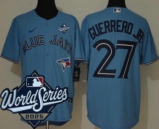 Men's Toronto Blue Jays #27 Vladimir Guerrero Jr Light Blue 2025 World Series Cool Base Jersey