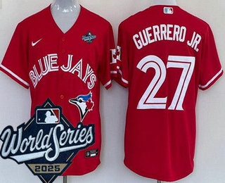 Men's Toronto Blue Jays #27 Vladimir Guerrero Jr Red 2025 World Series Cool Base Jersey