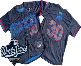 Men's Toronto Blue Jays #30 Alejandro Kirk Black City 2025 World Series Limited Jersey