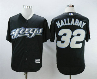 Men's Toronto Blue Jays #32 Roy Halladay Black 2008 Turn Back Stitched Cool Base Stitched MLB Jersey