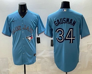 Men's Toronto Blue Jays #34 Kevin Gausman Light Blue Cool Base Jersey