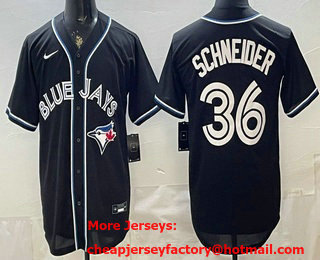 Men's Toronto Blue Jays #36 Davis Schneider 2026 Black Fashion Cool Base Jersey