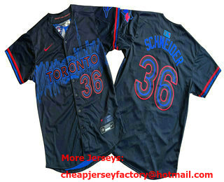 Men's Toronto Blue Jays #36 Davis Schneider Black 2024 City Connect Limited Stitched Baseball Jersey