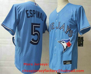 Men's Toronto Blue Jays #5 Santiago Espinal Light Blue Cool Base Jersey