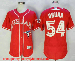 دي اتش Men's Toronto Blue Jays #54 Roberto Osuna Red Stitched MLB 2016 Canada Day Majestic Flex Base Jersey مبيد الوزغ من ساكو