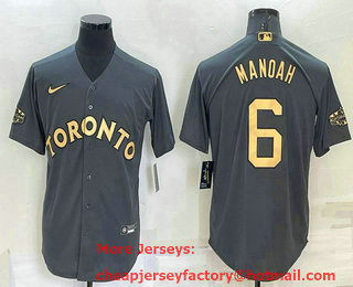 Men's Toronto Blue Jays #6 Alek Manoah Grey 2022 All Star Stitched Cool Base Nike Jersey
