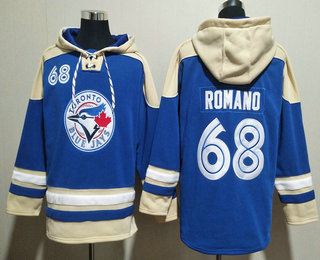 Men's Toronto Blue Jays #68 Jordan Romano Blue Ageless Must Have Lace Up Pullover Hoodie
