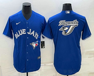 Men's Toronto Blue Jays Big Logo Blue Stitched MLB Cool Base Nike Jersey