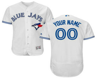Men's Toronto Blue Jays Majestic White Flexbase Authentic Collection Custom Jersey