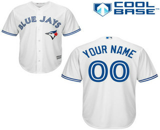 Men's Toronto Blue Jays White Custom Cool Base Jersey