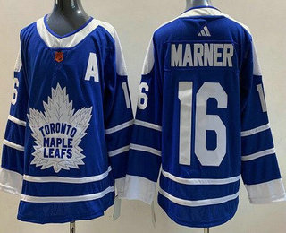 Men's Toronto Maple Leafs #16 Mitch Marner Blue 2022 Reverse Retro Authentic Jersey