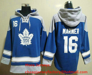 Men's Toronto Maple Leafs #16 Mitch Marner Blue Ageless Must Have Lace Up Pullover Hoodie