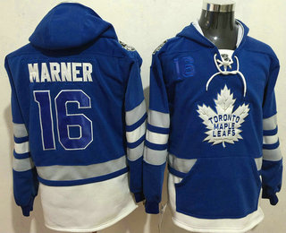 Men's Toronto Maple Leafs #16 Mitchell Marner Old Time Hockey 2016 Royal Blue Hoodie