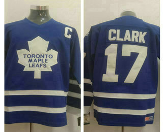 Men's Toronto Maple Leafs #17 Wendel Clark Royal Blue CCM Throwback Stitched Vintage Hockey Jersey