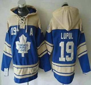 Men's Toronto Maple Leafs #19 Joffrey Lupul Old Time Hockey Light Blue Hoody